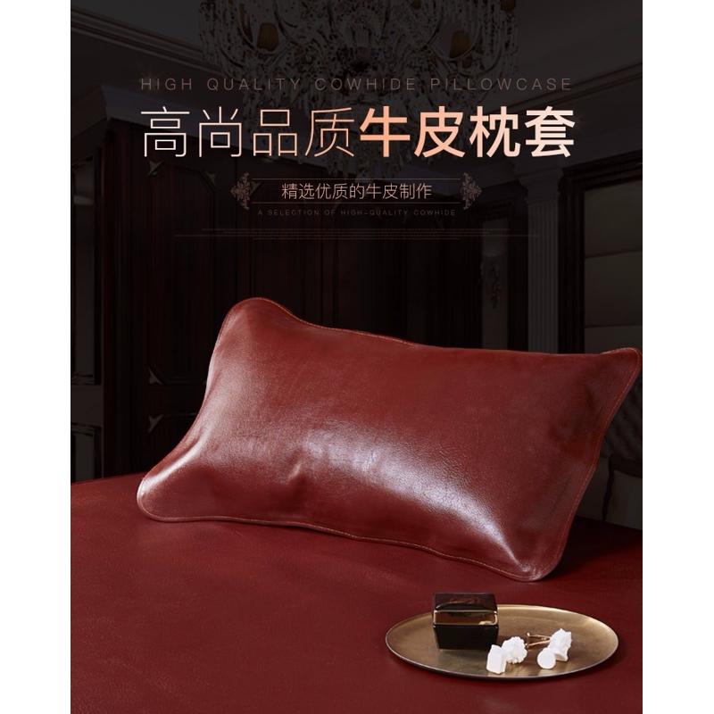 整张头层水牛皮枕套凉席枕席单人真皮枕头套床上用品抱枕真皮