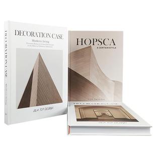 简约现代外文仿真书样板房软装设计空间陈列书房书柜道具书本摆件