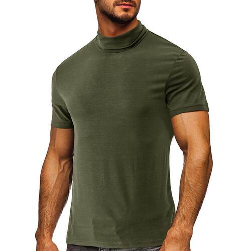 High neck base men's short sleeved shirt men's inner top