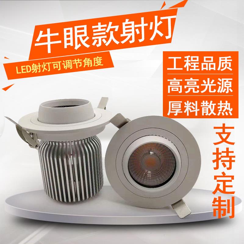 源头货源LED牛眼射灯30W万向调节360度嵌入式服装展厅瓷砖店射灯