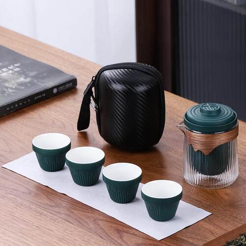 旅具快客杯一壶四杯车行载户茶外纳便携式玻璃功夫茶YH202010具套