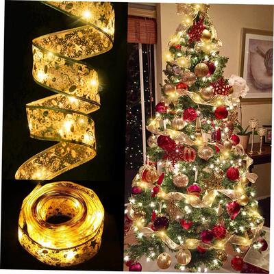 Festoon LED Ribbon String Lights Christmas Tree Decor For Ho