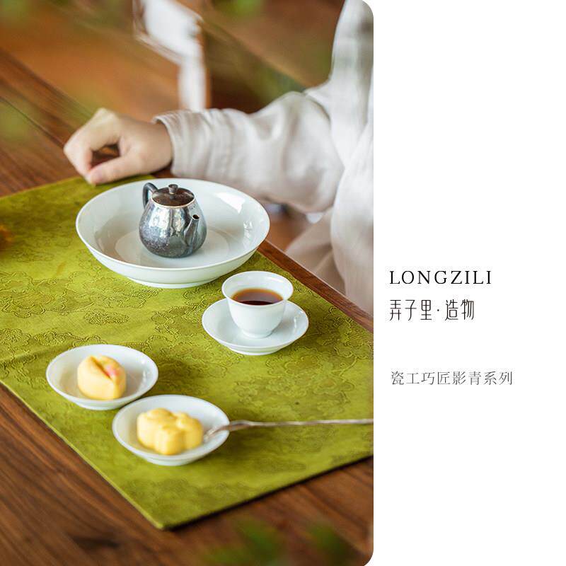 瓷工巧匠青白瓷壶承杯碟 景德镇陶瓷茶具手工茶盘托盘