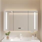 镜柜物架浴室单独智能挂墙式 妆镜带灯99储物柜纳架收实置木卫生化