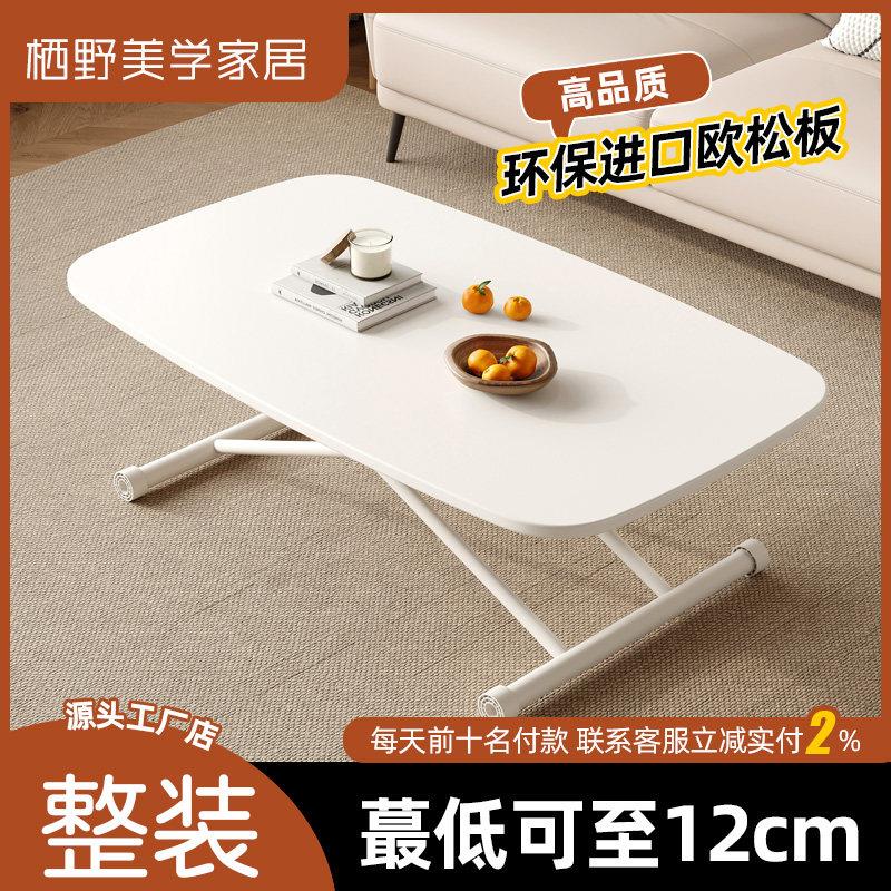 可升降折叠茶几餐桌两用家用小户型简易饭桌书桌免安装蛋圆折叠桌