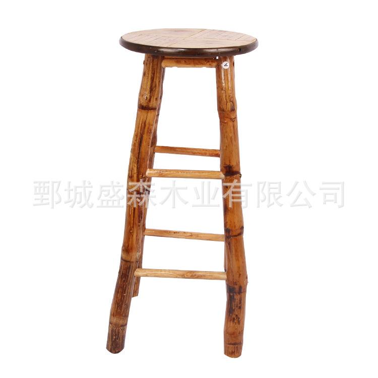 竹制家具吧凳美式西餐厅高腿凳竹子凳子竹木桌椅吧台凳吧椅餐椅