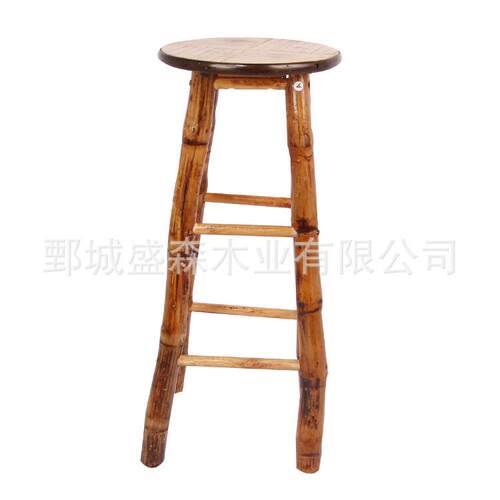 竹制家具吧凳美式西餐厅高腿凳竹子凳子竹木桌椅吧台凳吧椅餐椅