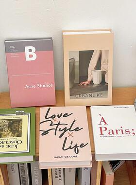 简约粉色少女心杂志风英文假书彷真书装饰品道具摆设创意客厅摆件
