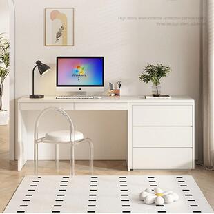 实木书桌书柜一体家用书桌学生学习桌现代简约卧室电脑桌办公桌