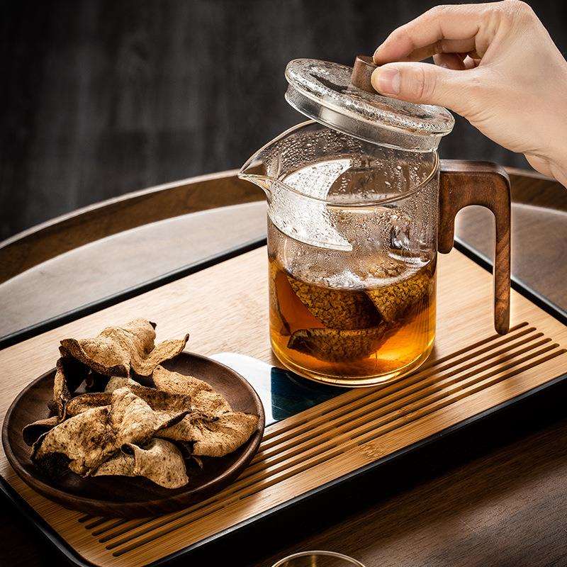 月牙过滤绿茶泡茶器耐高温玻璃煮茶壶加厚耐热电陶炉煮茶器烧水