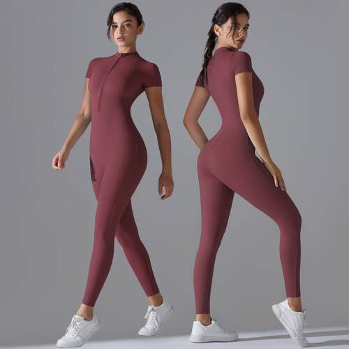 Jumpsuit Bodysuit Women Short-Sleeve Soft High-Stretch For