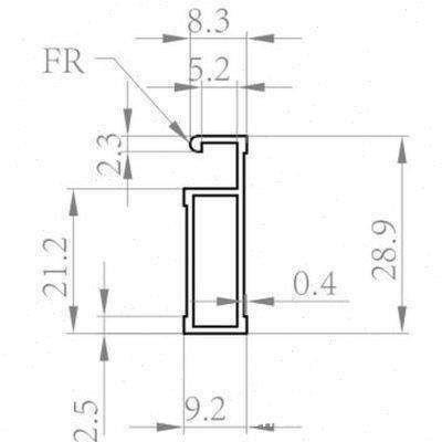 纱窗字型框架铝材窗户型材铝型材推拉净化边框料料6平移铝合金窗