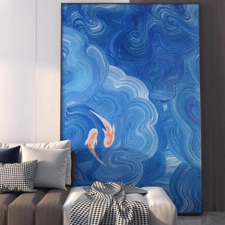 中式锦鲤动物好运现代客厅装饰画 画好寓意饭厅玄关背景书房卧室图片