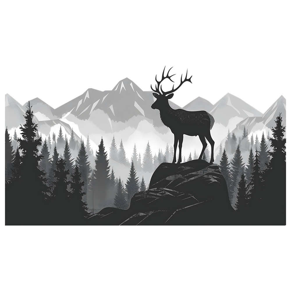 fun-L046北欧极简森林麋鹿卧室客厅家居背景墙美化装饰墙贴纸批发