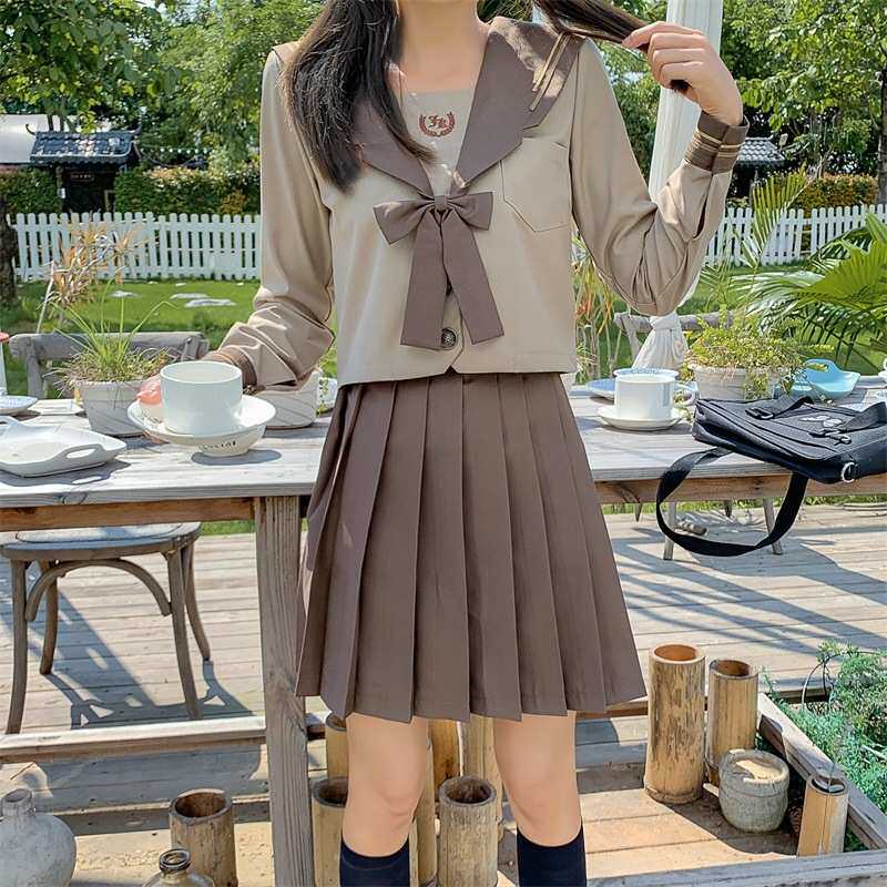 日系精品jk制服裙套装学生可爱甜美学院风女生水手服百褶裙两件套