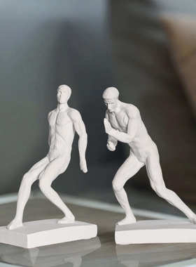 现代简约运动风人物雕塑客厅电视柜摆件书房摆设品样板房软装饰品