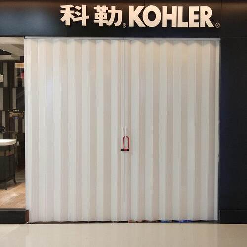 环保PVC折叠门厨房化妆室室内门隔断百叶门拉门商铺门挂简易门