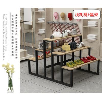 中岛柜三层流水台产品高低展示架花架货架鞋架超市货柜双面置物架