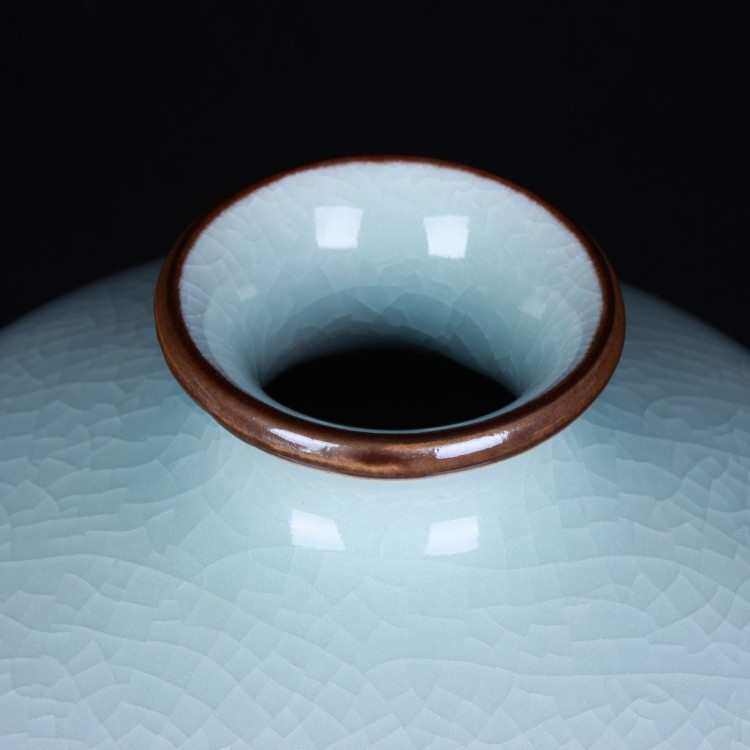 景德镇陶瓷工艺品 批发仿古开片梅瓶 陶瓷花瓶家居摆件摆设厂家