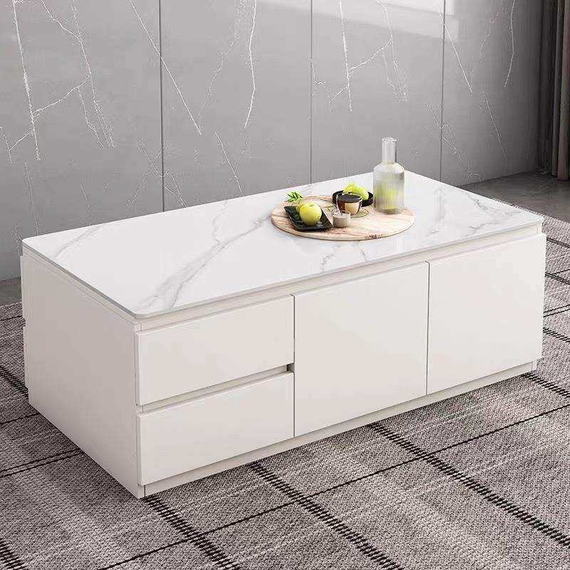 实木茶几客厅家用岩板桌面轻奢高级感落地茶桌电视柜组合现代简约