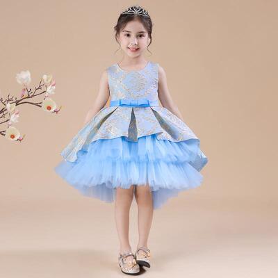 kids clothes 5235 pink retro flower girls frock ball gown