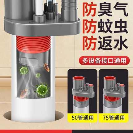 厨房下水管三通水槽洗菜盆多功能集成排水三头通分水器防返臭神器