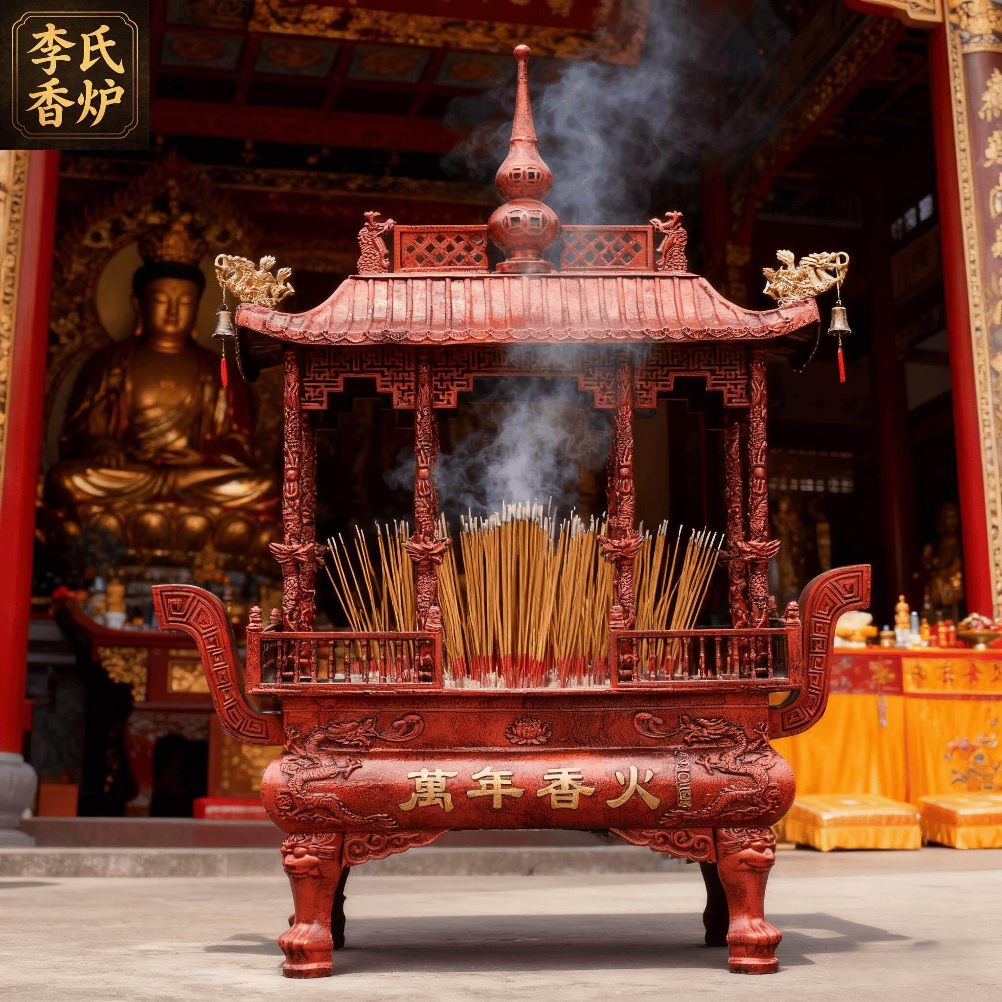 长方形纯铸铁定制大型仿古户外室外香炉道观八龙柱祠堂寺院寺庙
