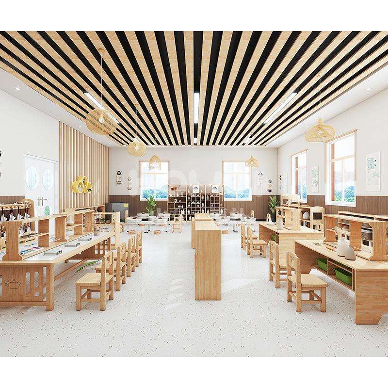 幼儿园陶艺教室投放材料多功能特色教室设计方案区域实木泥塑工具