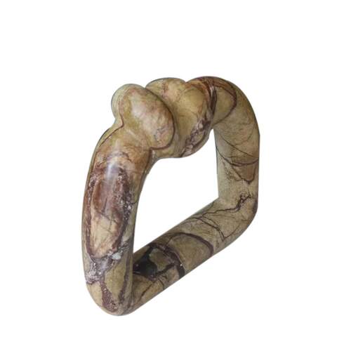 创意大理石摆件桌面样板间售楼处电视柜装饰摆件黄洞石几何装饰品