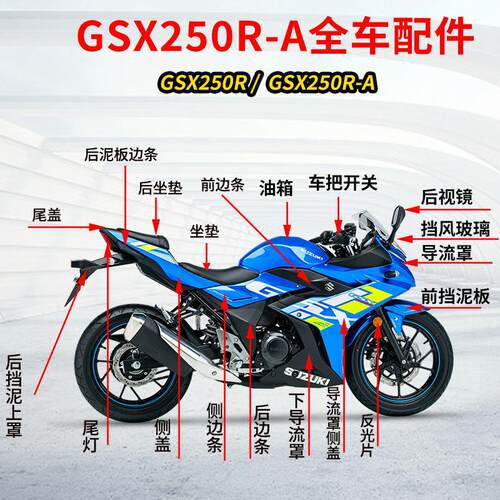 适用铃木GSX250R-A全车外壳挡泥板导流罩边条侧盖前围原厂配件