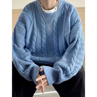 G 72889 Men's vintage twist knit sweater 士复古麻花针织毛