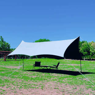 天幕棚露帐篷户外幕布沙滩涤棉露营防晒黑胶遮阳防雨牛津布天幕天