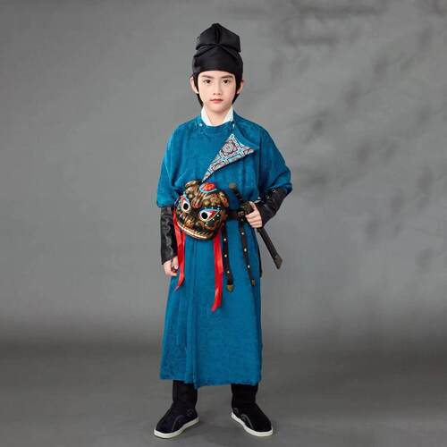 男童宋唐代衣儿童汉服李白中式国风古装话剧演出服古风书法拍摄服