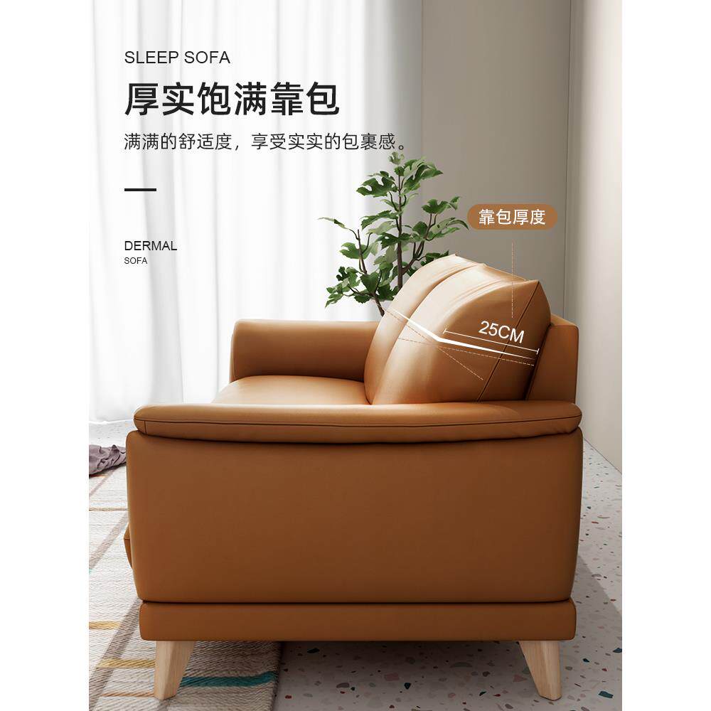 加厚沙发小户型现代轻奢双沙发客厅家用简约三人沙发皮质