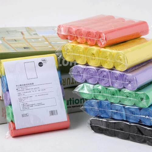 Colorful Thickened Garbage Bags, Disposable Perforated Kitch