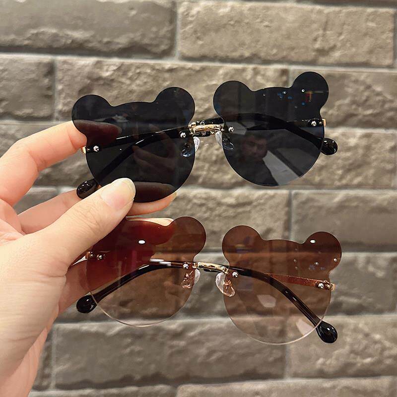 【天猫精选】墨镜防紫外线儿童眼镜男女童时尚金属小熊太阳镜宝宝