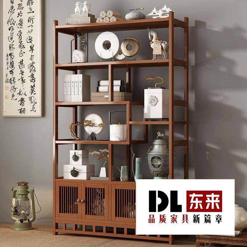 博古架多宝阁茶叶展示柜包邮客厅新中式置物架古摆件柜书架收纳