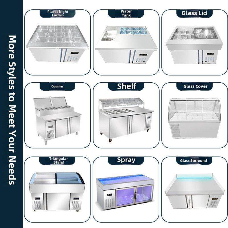 沙拉桌商业冷藏开槽工作台披萨洒水车水果垂钓冰柜展示柜操作配菜,厨房电器,展示柜,淘宝优惠券,粉丝福利购,淘宝优惠卷