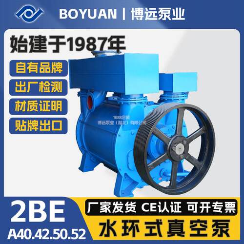 博远泵业2BE水环式真空泵压缩机C40/42/50/52铸铁304大气量真空泵