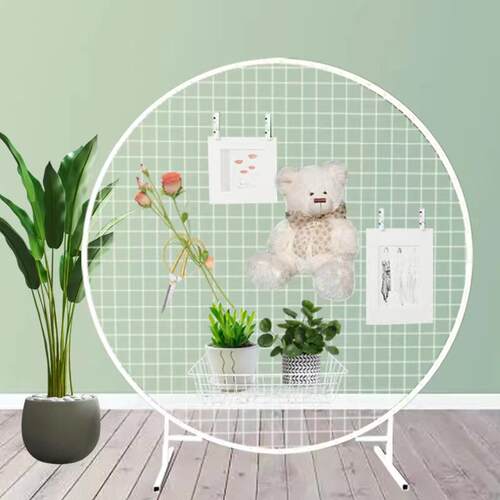 美工区移动网装饰架子展示架半圆幼儿园绘画网格婚庆圆形作品节日