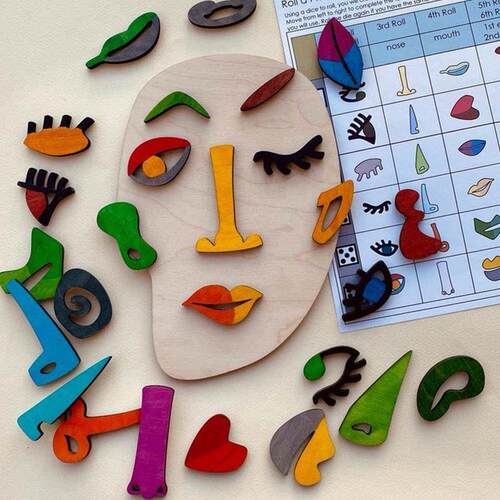 Wooden Montessori Toy Face Puzzle Toys for Children DIY