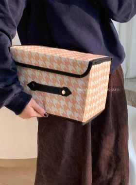 简约千鸟格衣服折叠储物箱收纳箱收纳家用大容量衣柜收纳盒98411