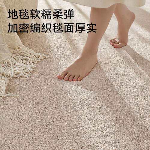 新西兰羊毛地毯客厅奶油高级简约纯色家用卧室床边沙发耐脏易打理