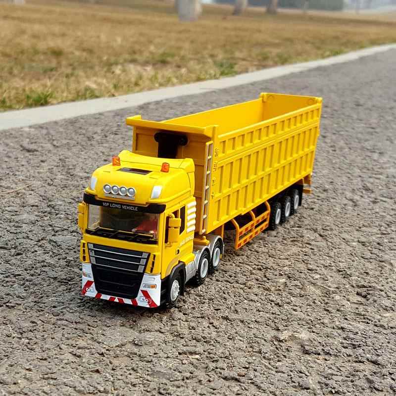 正品1合:50卸金重型卡车模型自翻运输货车金属模型仿真工程斗车玩