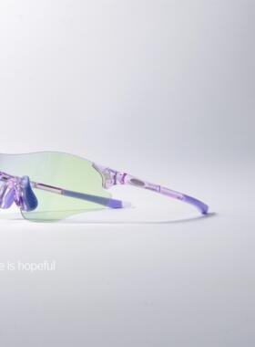 日夜两用无框变色骑行运动眼镜UV400紫外线炫彩弹性跑步太阳眼镜