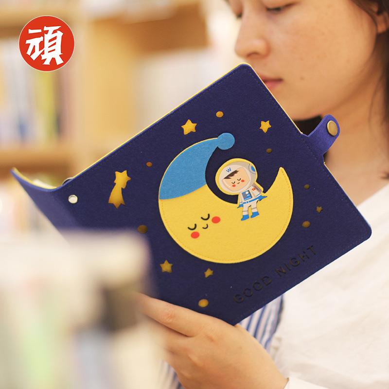 新款直销顽创意晚安星球可爱文具文创礼品 卡通日记本活页本笔记