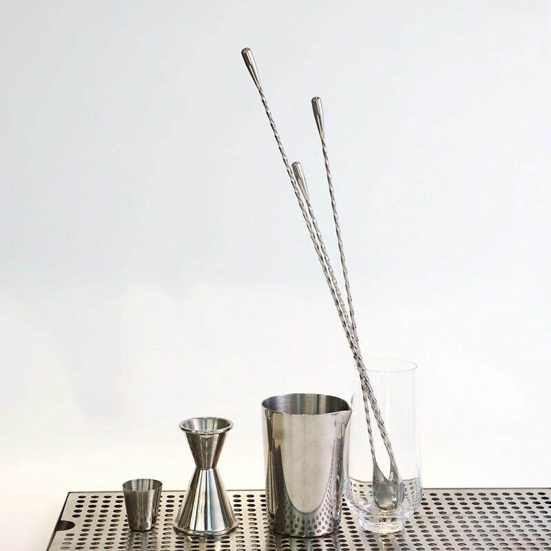 酒吧器皿调酒不锈钢泪点吧勺 螺纹吧勺 搅拌勺 长吧勺bar spoon