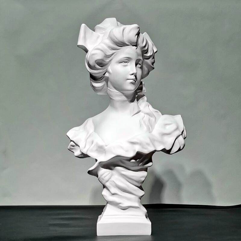 艺术风人物雕塑摆件北欧少女石膏像雕像客厅电视柜样板间展厅装饰