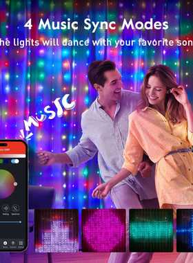 智能窗帘灯TuyaAPP可编程字幕灯连屏RGB幻彩点控背景装饰动态灯串