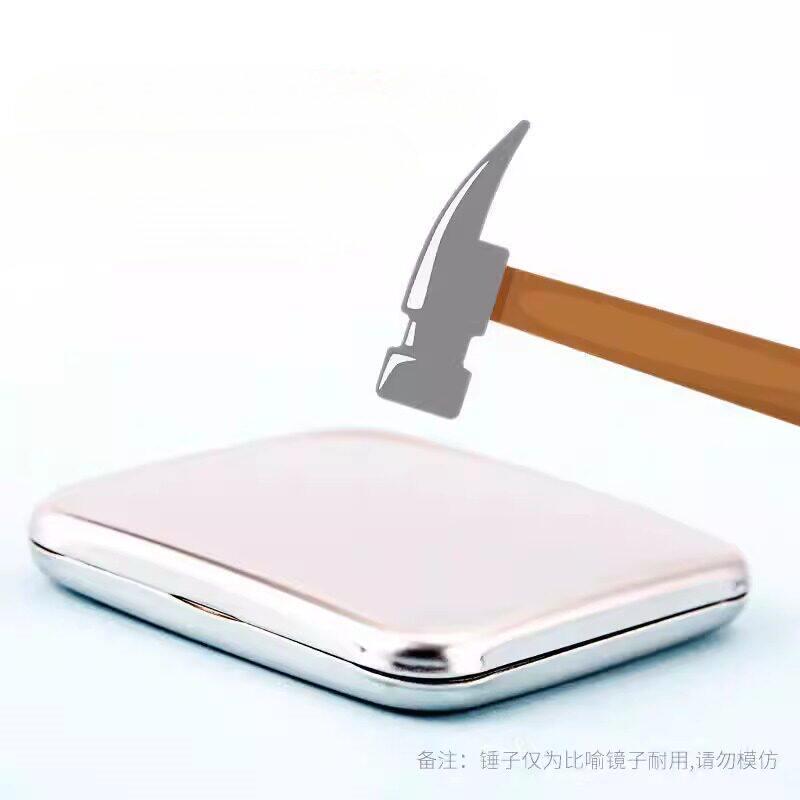 德国摔不烂小镜子刮胡子专用不锈钢摔不碎化妆镜折叠便携随身小镜